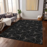 Machine Washable Indoor/ Outdoor Abstract Contemporary Chantille Rug