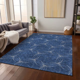 Machine Washable Indoor/ Outdoor Abstract Contemporary Chantille Rug