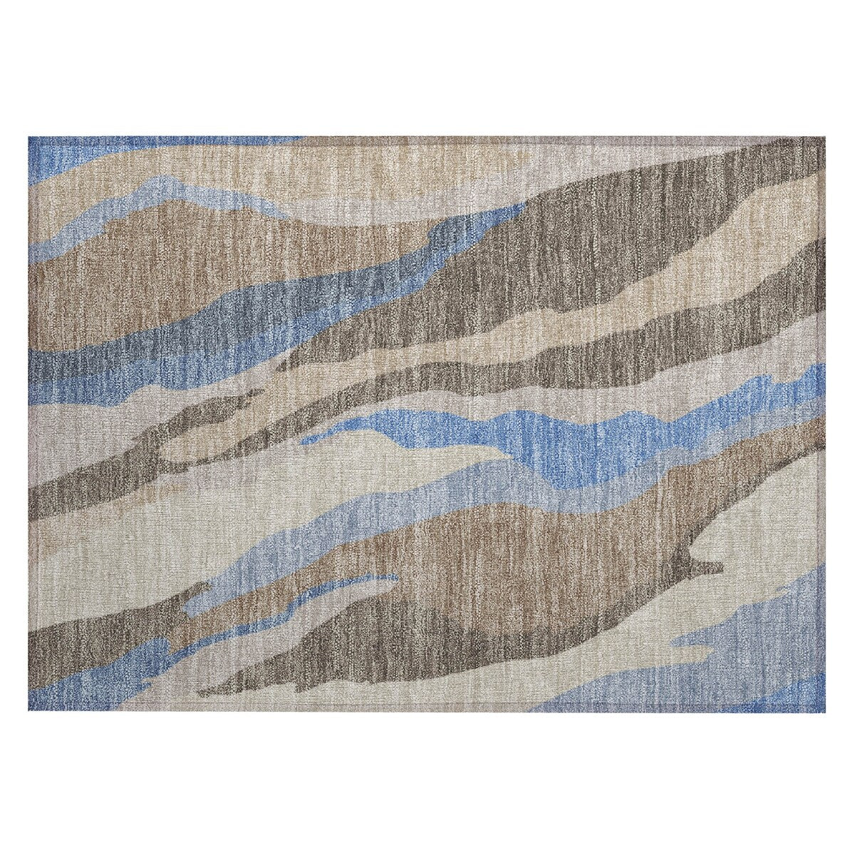 Machine Washable Indoor/ Outdoor Abstract Contemporary Chantille Rug