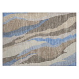 Machine Washable Indoor/ Outdoor Abstract Contemporary Chantille Rug