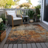 Machine Washable Indoor/ Outdoor Abstract Contemporary Chantille Rug