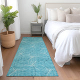 Machine Washable Indoor/ Outdoor Abstract Contemporary Chantille Rug