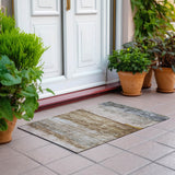 Machine Washable Indoor/ Outdoor Abstract Contemporary Chantille Rug