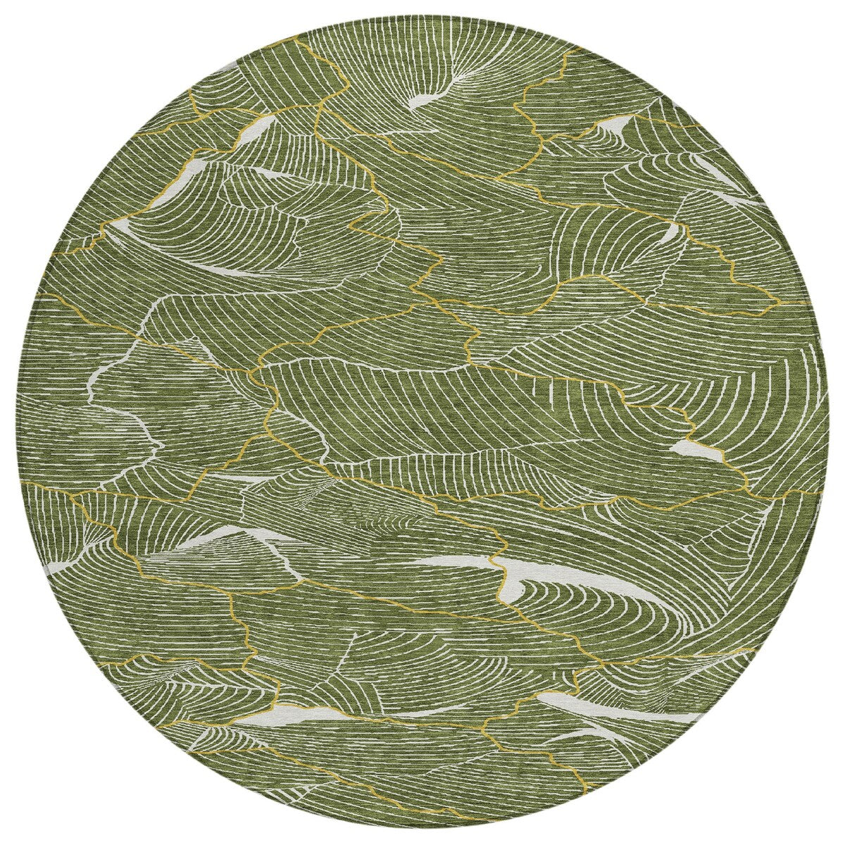 Machine Washable Indoor/ Outdoor Abstract Crackle Chantille Rug