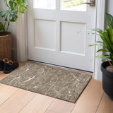 Machine Washable Indoor/ Outdoor Abstract Crackle Chantille Rug