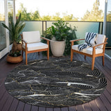 Machine Washable Indoor/ Outdoor Abstract Crackle Chantille Rug