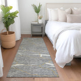 Machine Washable Indoor/ Outdoor Abstract Crackle Chantille Rug