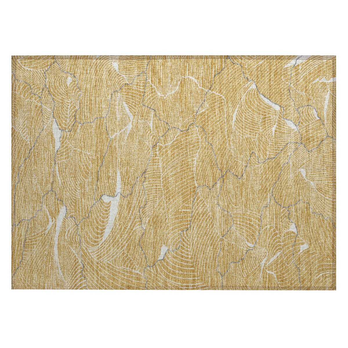 Machine Washable Indoor/ Outdoor Abstract Crackle Chantille Rug