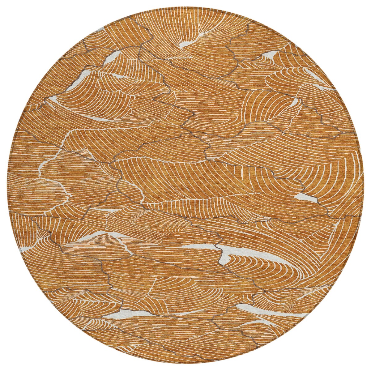 Machine Washable Indoor/ Outdoor Abstract Crackle Chantille Rug