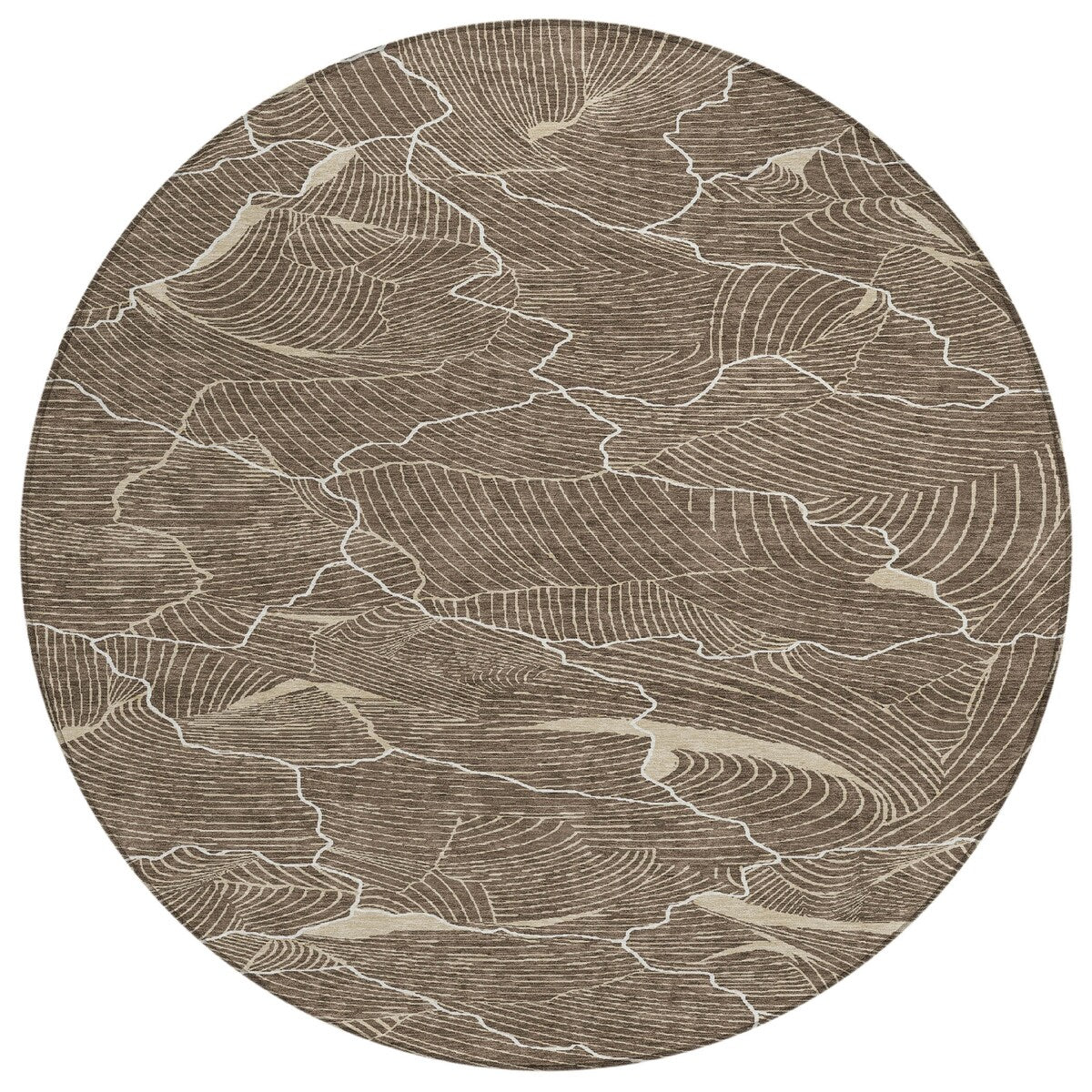 Machine Washable Indoor/ Outdoor Abstract Crackle Chantille Rug