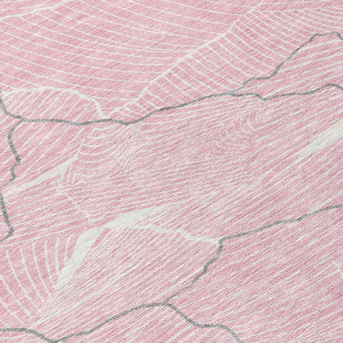 Machine Washable Indoor/ Outdoor Abstract Crackle Chantille Rug