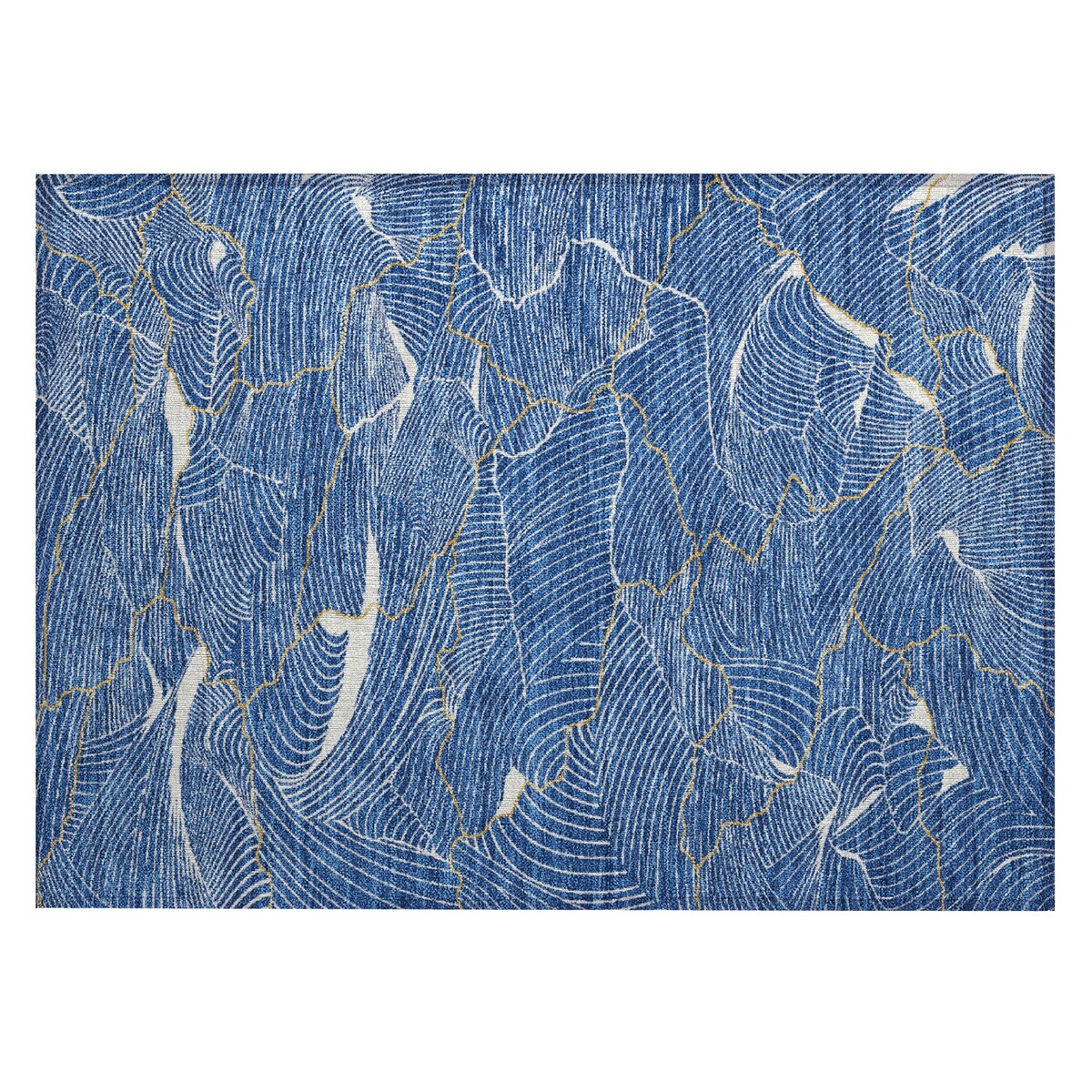 Machine Washable Indoor/ Outdoor Abstract Crackle Chantille Rug