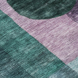 Machine Washable Indoor/ Outdoor Abstract Geo Chantille Rug