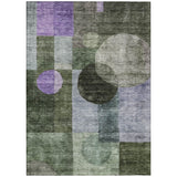 Machine Washable Indoor/ Outdoor Abstract Geo Chantille Rug