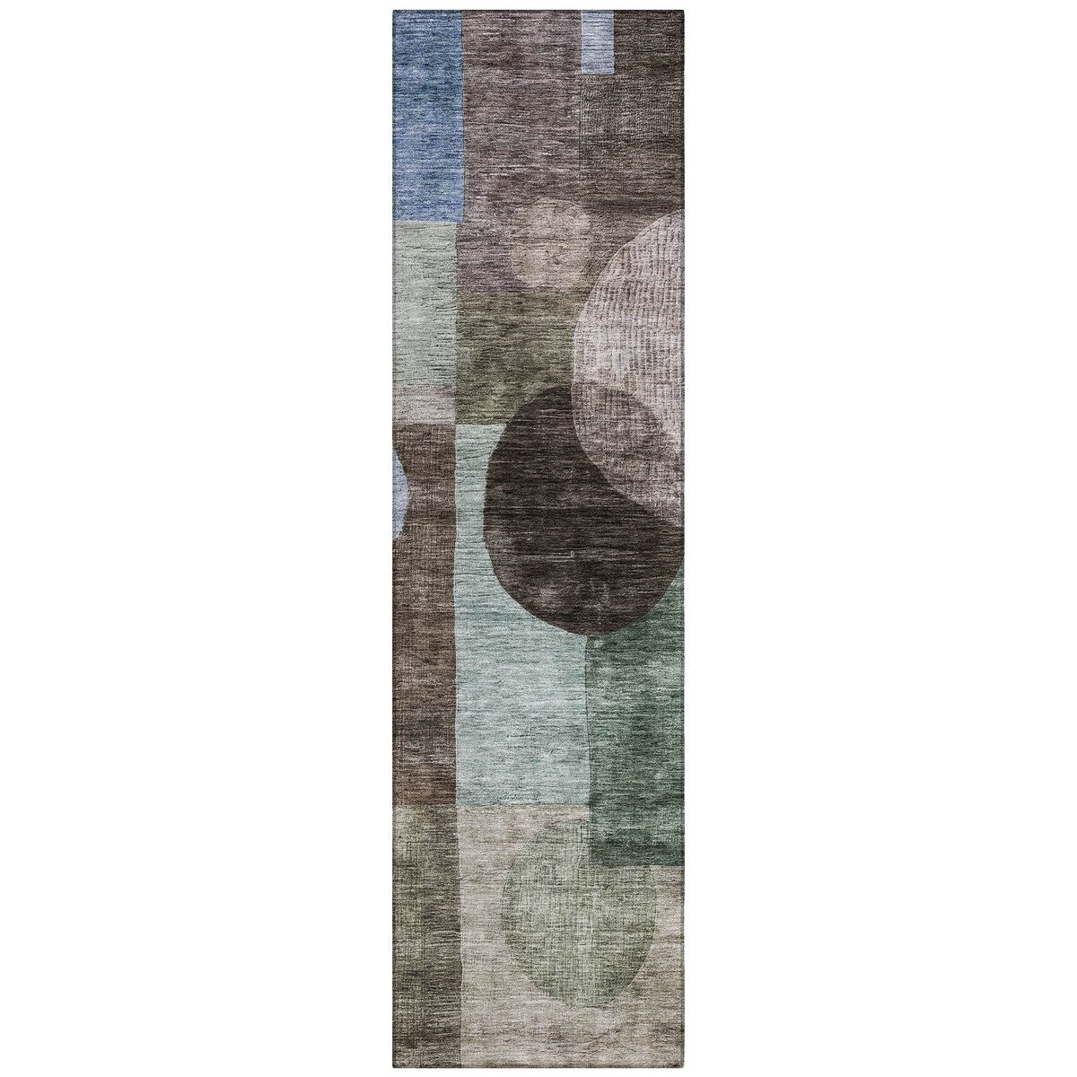 Machine Washable Indoor/ Outdoor Abstract Geo Chantille Rug