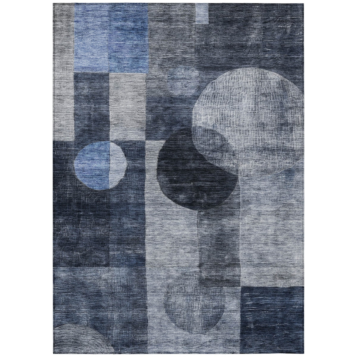 Machine Washable Indoor/ Outdoor Abstract Geo Chantille Rug