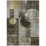 Machine Washable Indoor/ Outdoor Abstract Geo Chantille Rug