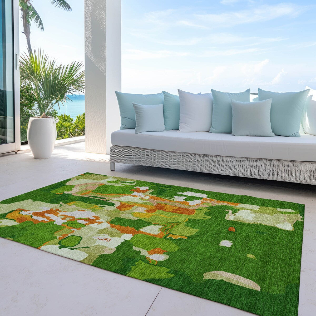 Machine Washable Indoor/ Outdoor Abstract Glam Chantille Rug