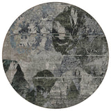 Machine Washable Indoor/ Outdoor Abstract Leaves Chantille Rug