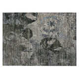 Machine Washable Indoor/ Outdoor Abstract Leaves Chantille Rug