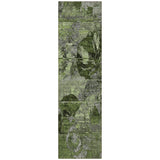 Machine Washable Indoor/ Outdoor Abstract Leaves Chantille Rug