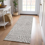 Machine Washable Indoor/ Outdoor Abstract Modern Chantille Rug