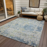 Machine Washable Indoor/ Outdoor Abstract Modern Chantille Rug