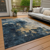 Machine Washable Indoor/ Outdoor Abstract Modern Chantille Rug