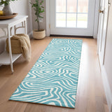 Machine Washable Indoor/ Outdoor Abstract Modern Chantille Rug
