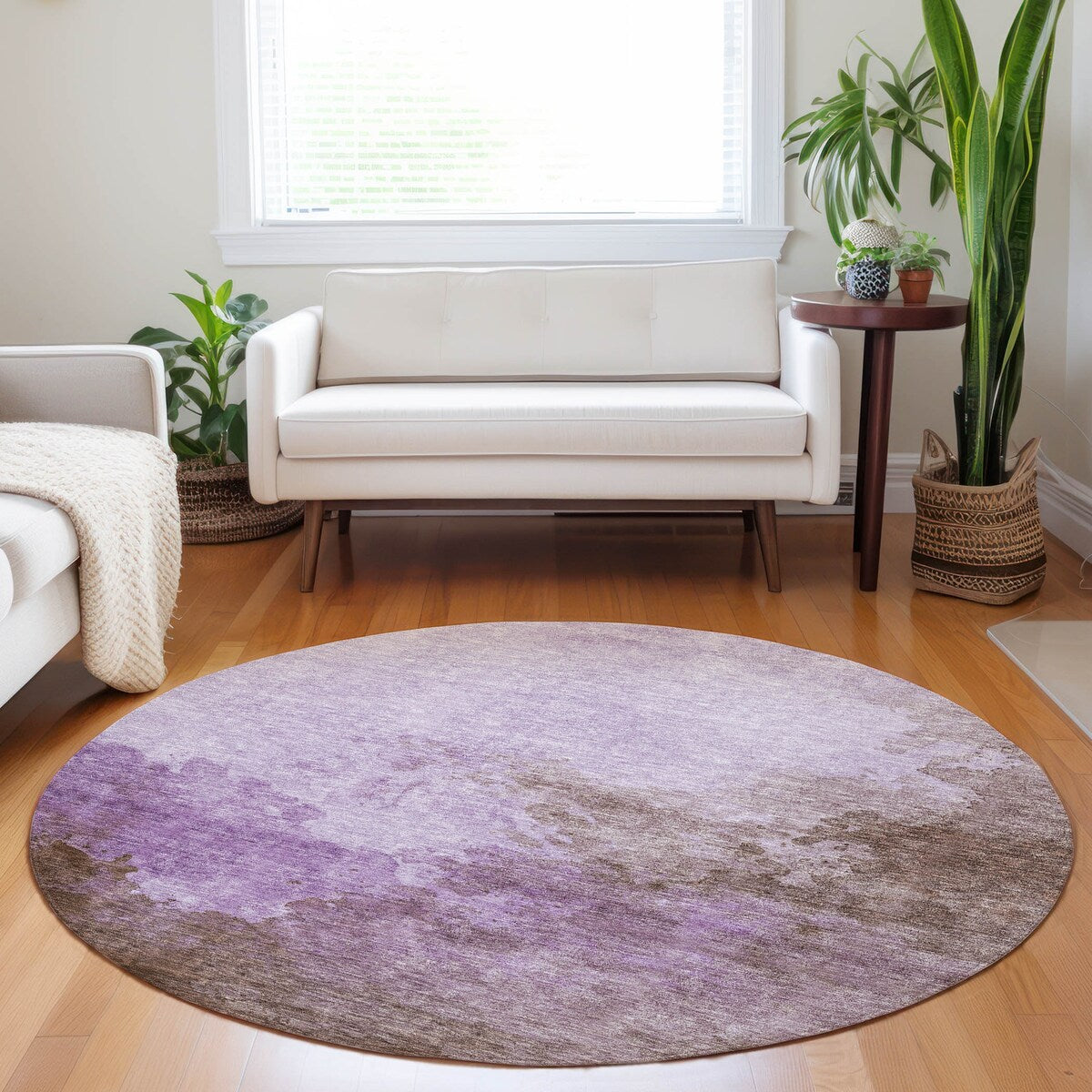 Machine Washable Indoor/ Outdoor Abstract Modern Chantille Rug