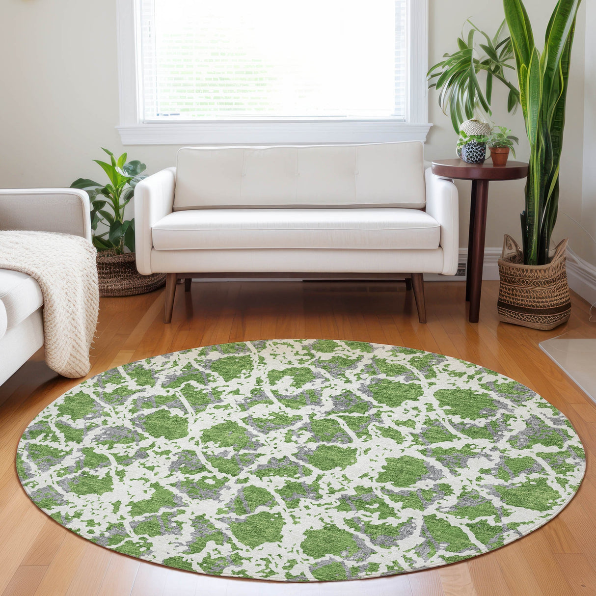 Machine Washable Indoor/ Outdoor Abstract Modern Chantille Rug