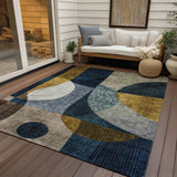 Machine Washable Indoor/ Outdoor Abstract Modern Chantille Rug