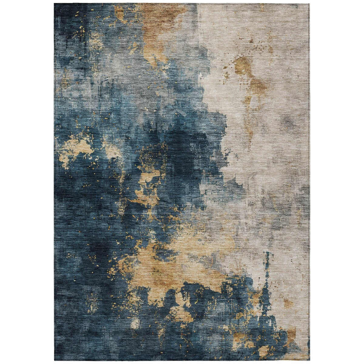 Machine Washable Indoor/ Outdoor Abstract Modern Chantille Rug