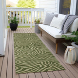 Machine Washable Indoor/ Outdoor Abstract Modern Chantille Rug