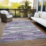Machine Washable Indoor/ Outdoor Abstract Modern Chantille Rug