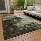 Machine Washable Indoor/ Outdoor Abstract Modern Chantille Rug
