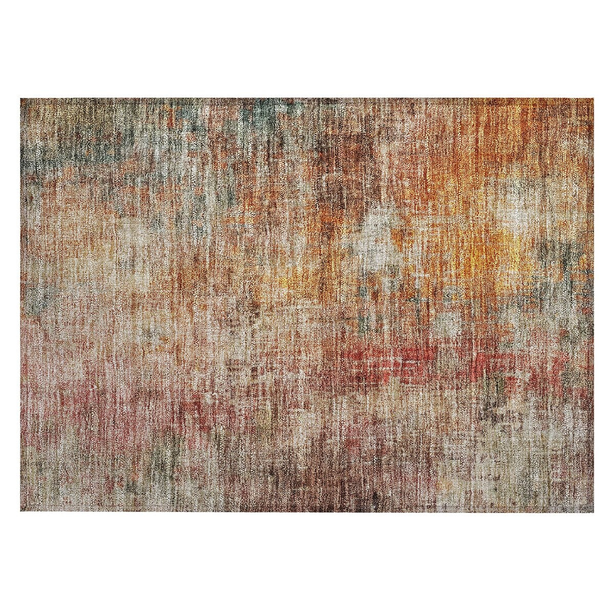 Machine Washable Indoor/ Outdoor Abstract Modern Chantille Rug