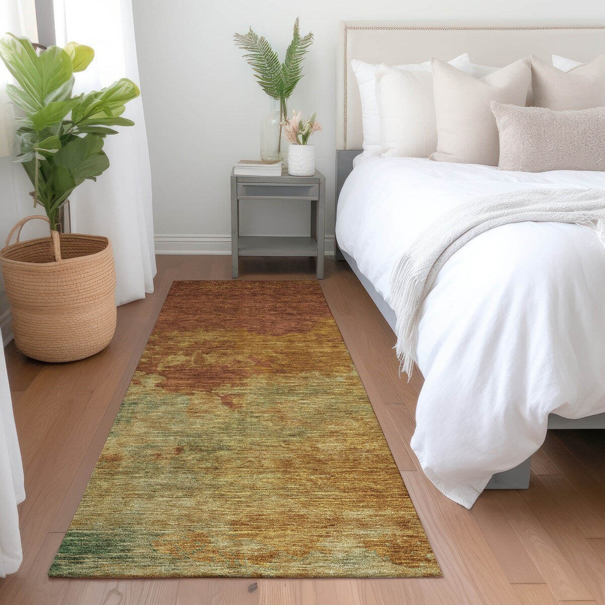 Machine Washable Indoor/ Outdoor Abstract Modern Chantille Rug