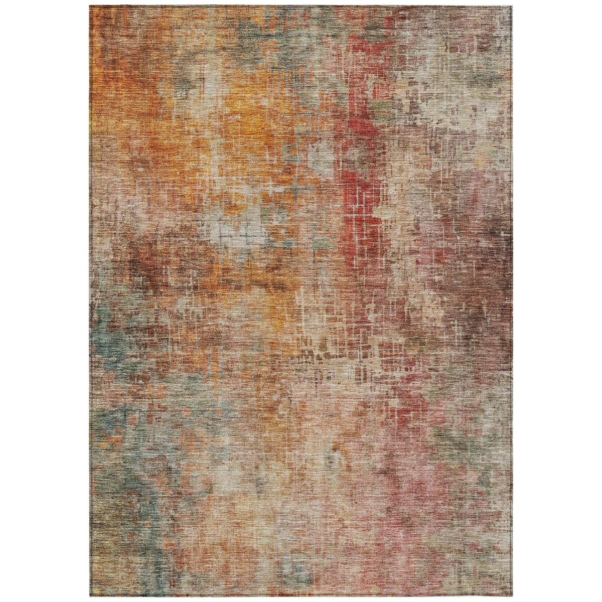 Machine Washable Indoor/ Outdoor Abstract Modern Chantille Rug