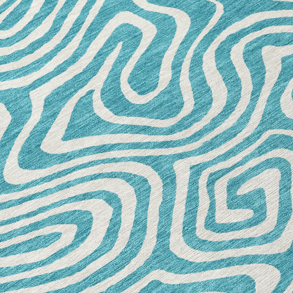 Machine Washable Indoor/ Outdoor Abstract Modern Chantille Rug