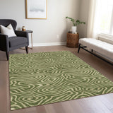 Machine Washable Indoor/ Outdoor Abstract Modern Chantille Rug
