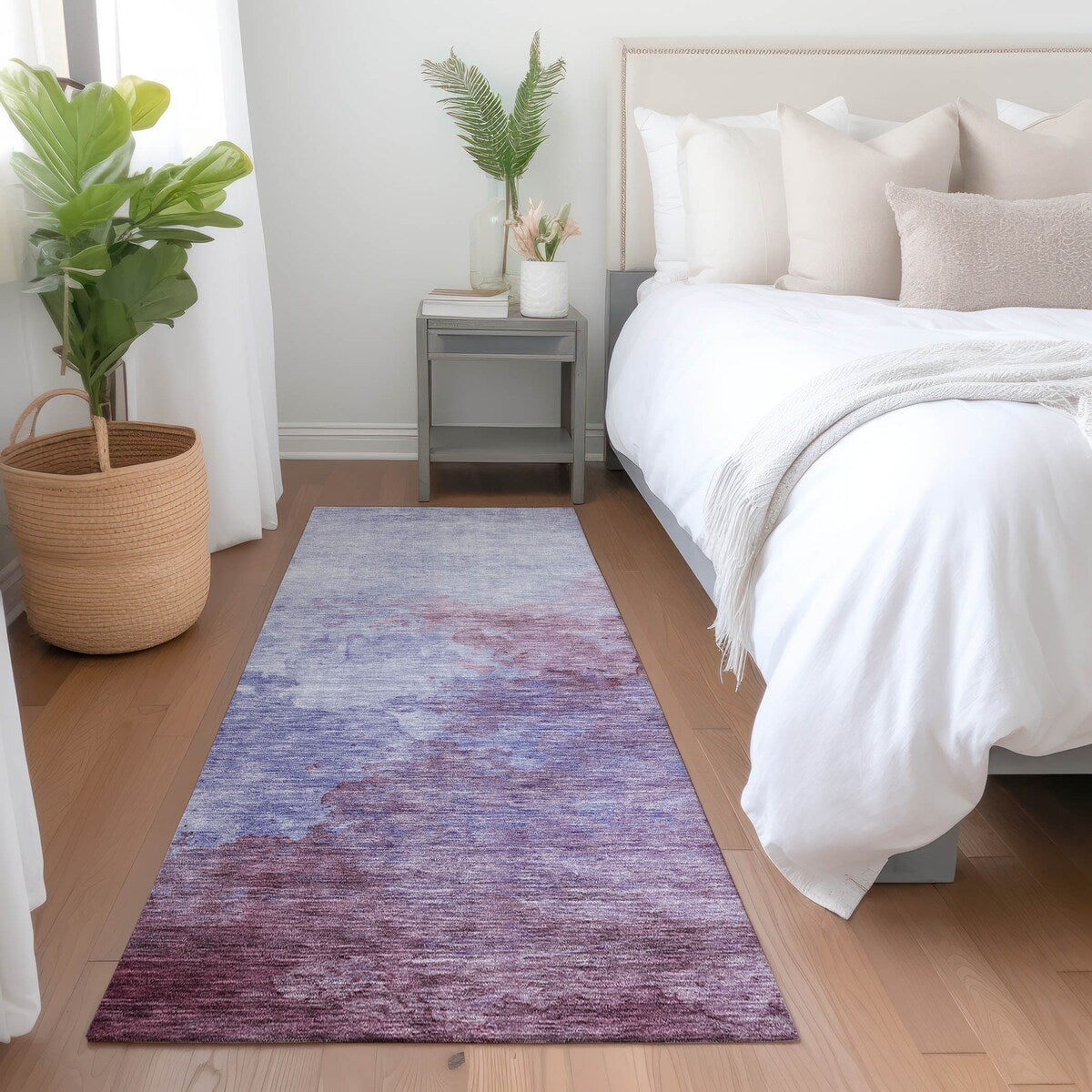 Machine Washable Indoor/ Outdoor Abstract Modern Chantille Rug
