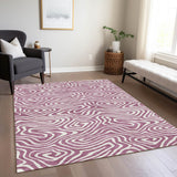 Machine Washable Indoor/ Outdoor Abstract Modern Chantille Rug