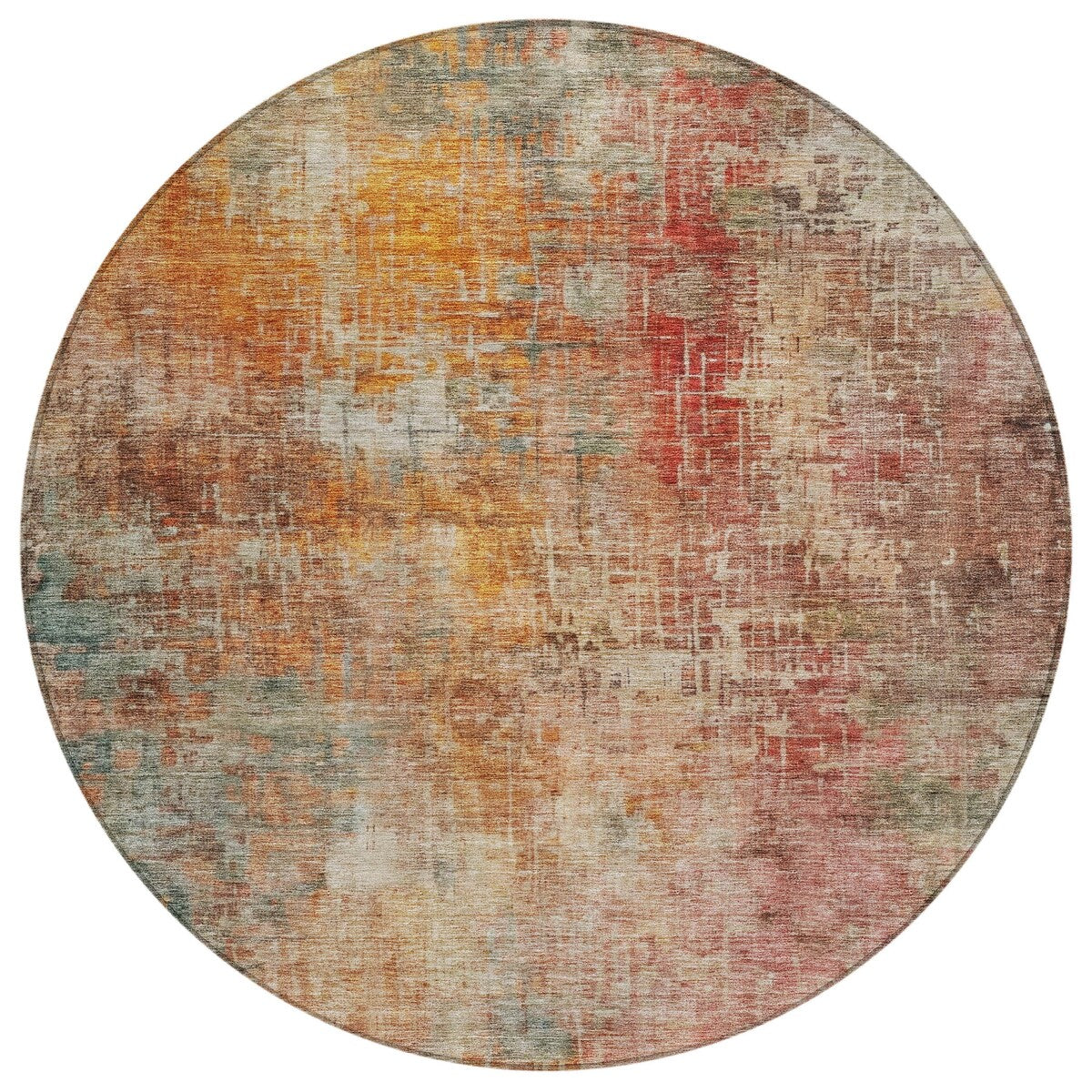 Machine Washable Indoor/ Outdoor Abstract Modern Chantille Rug