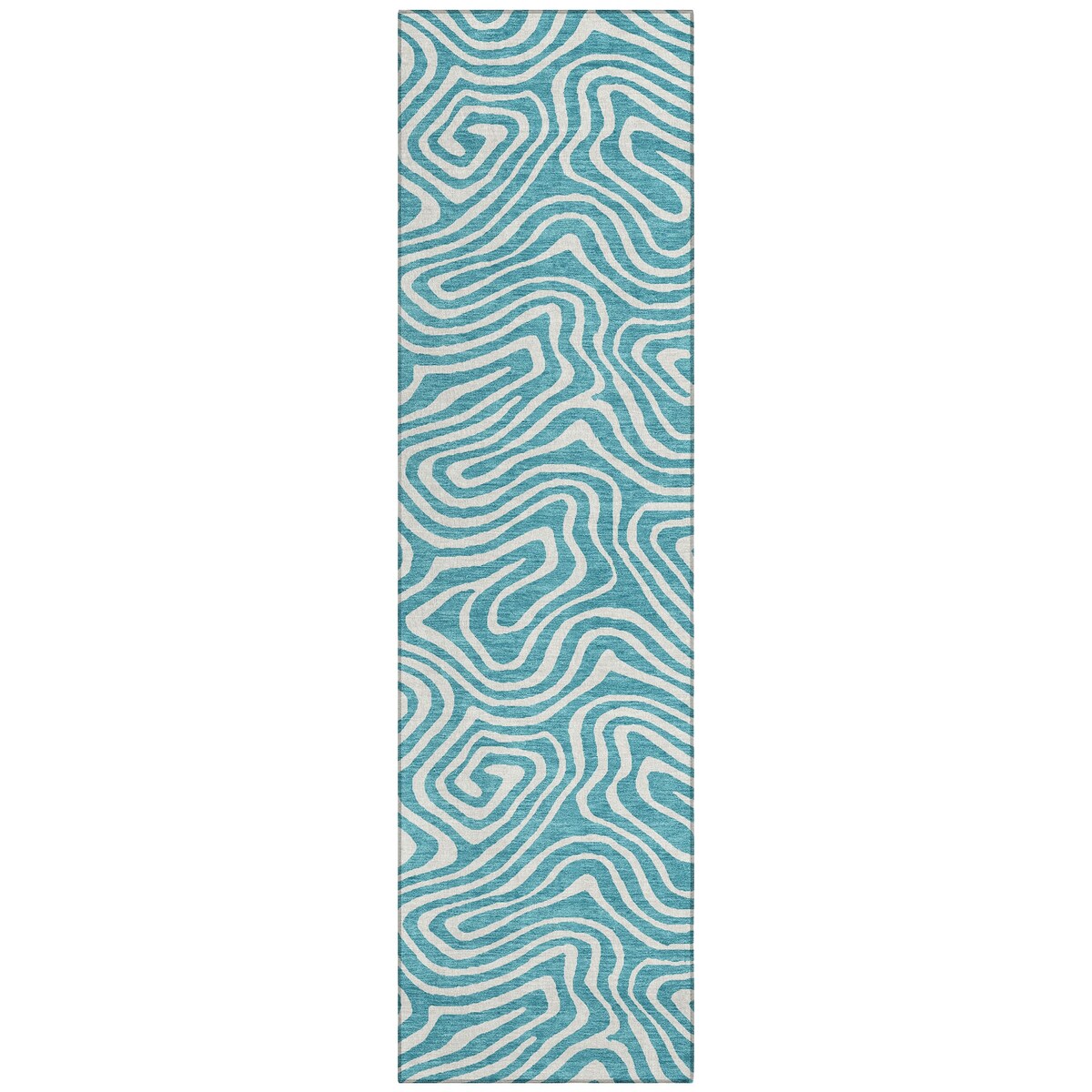 Machine Washable Indoor/ Outdoor Abstract Modern Chantille Rug