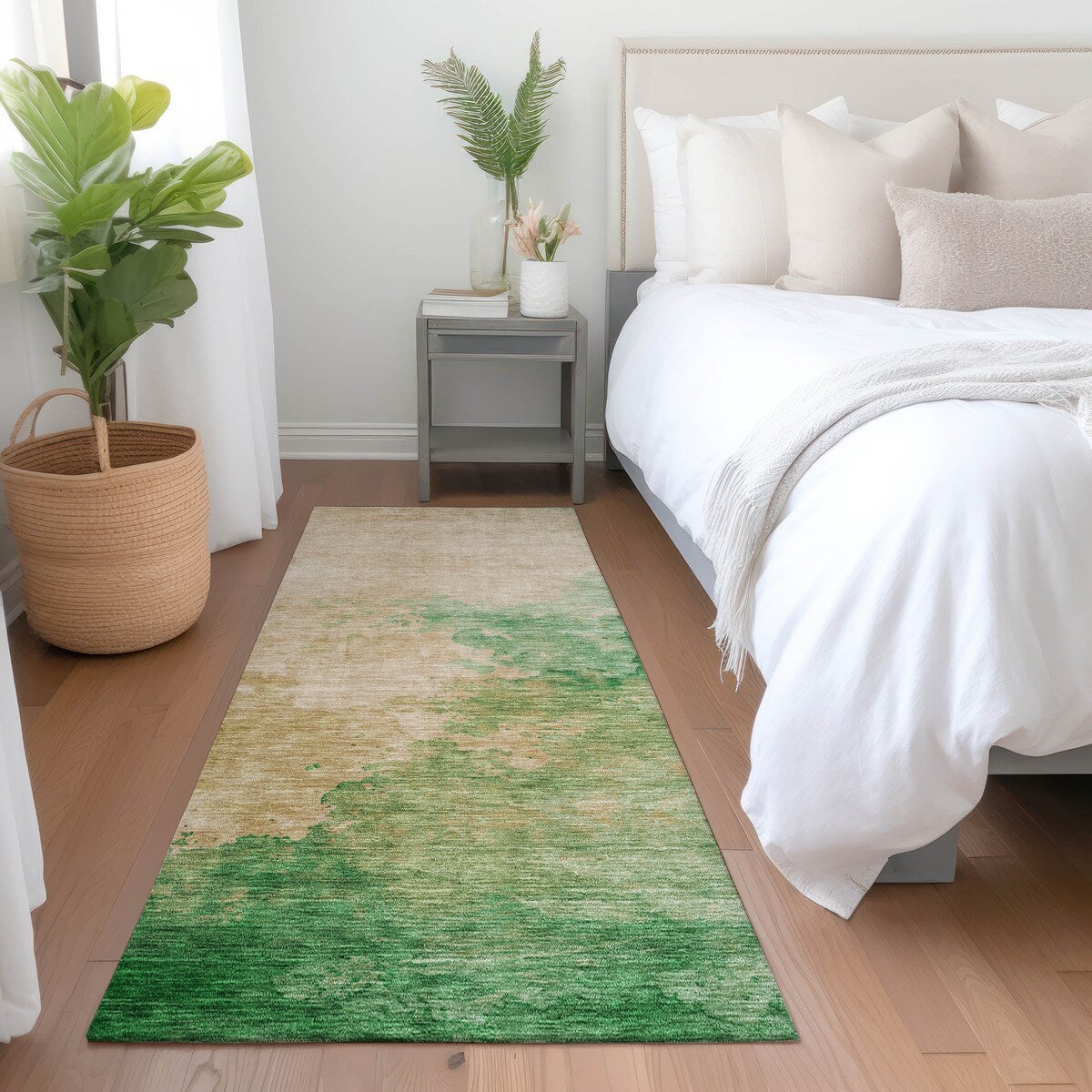 Machine Washable Indoor/ Outdoor Abstract Modern Chantille Rug