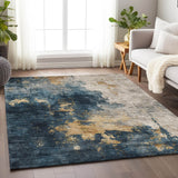 Machine Washable Indoor/ Outdoor Abstract Modern Chantille Rug