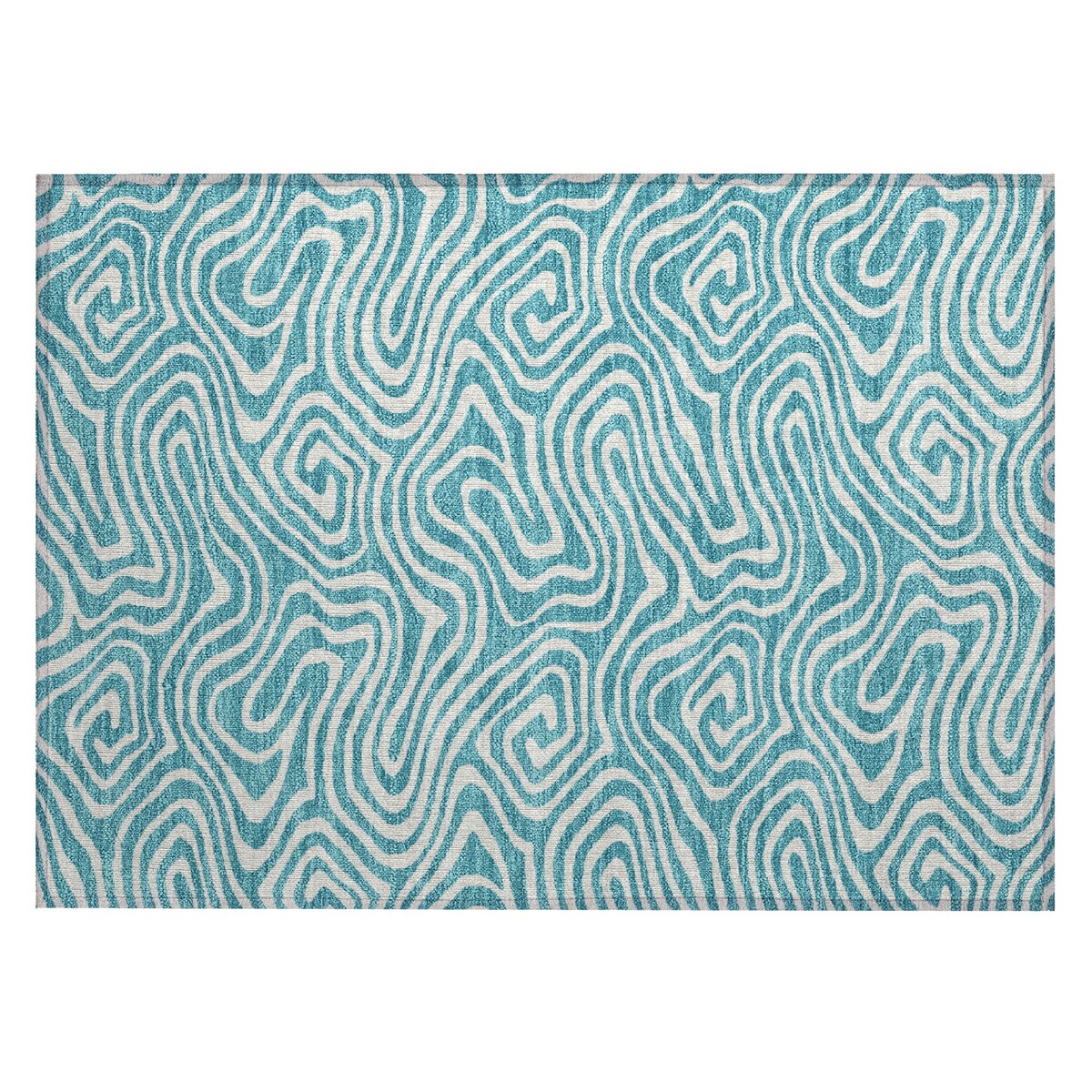 Machine Washable Indoor/ Outdoor Abstract Modern Chantille Rug