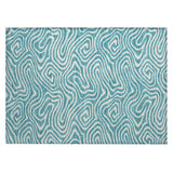 Machine Washable Indoor/ Outdoor Abstract Modern Chantille Rug