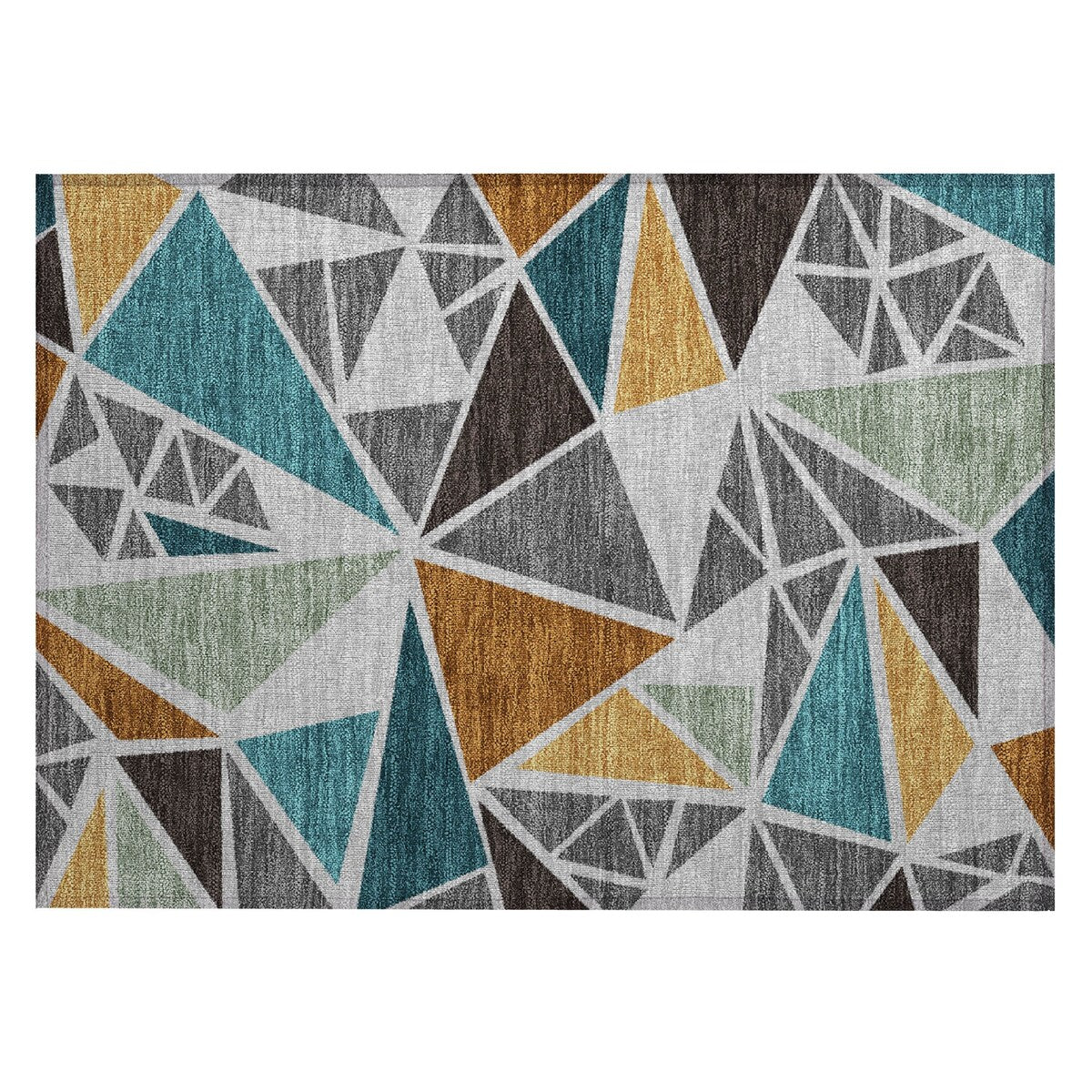 Machine Washable Indoor/ Outdoor Abstract Mosaic Chantille Rug